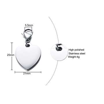 VNOX Blood THINNER Medical Alert Symbol Stainless Steel Heart Shape ID Tag Keychain,Charm for Bracel...