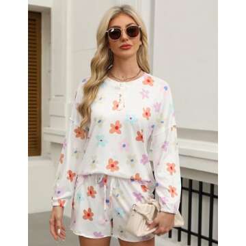 Comfortable Women Knit Pajama Set for Lounging and Sleep