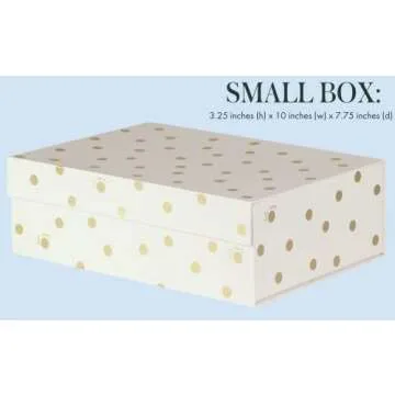 Kate Spade New York Decorative Storage Boxes with Lids, 3 Pack Sturdy Organizer Storage Bins, Includes Small Medium Large Pink Nesting Boxes with Magnetic Closure, Gold Dot with Script