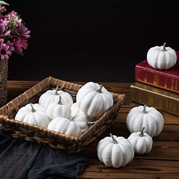 Ogrmar 12 Pack Mini Artificial Pumpkins for Fall Decor
