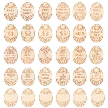CypherX Easter Egg Fillers - Unique Wooden Tokens for Kids