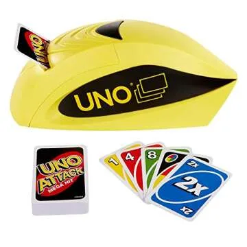 Mattel Games UNO Attack Mega Hit Card Game with Card Shooter, Great for Kid, Adult or Family Game Night, 7 Years and Older