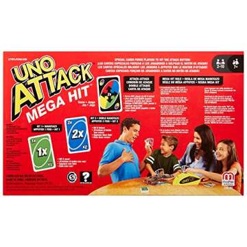 Mattel Games UNO Attack Mega Hit Card Game with Card Shooter, Great for Kid, Adult or Family Game Night, 7 Years and Older