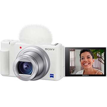 Sony ZV-1 Compact Digital Vlogging 4K Camera for Content Creators & Vloggers DCZV1/W Double Battery ...