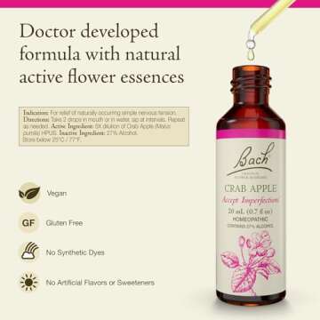 Bach Original Flower Remedies, Crab Apple for Accepting Imperfections, Natural Homeopathic Flower Es...