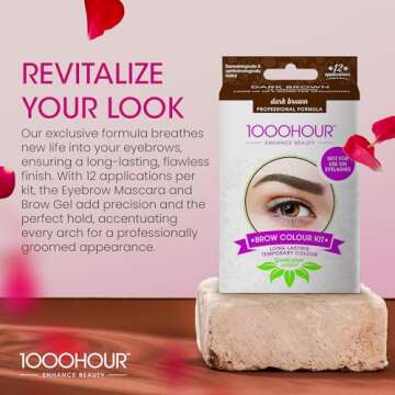 1000 Hour Professional Formula Brow Color Kit - Defined Brows with a Long-Lasting Formula with Eyebr...