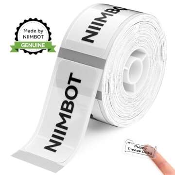 Label Maker Tape NIIMBOT D11 0.55 inches 1.18 inches Adapted Label Print Paper 210 Pcs (Transparent)