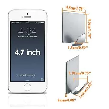 FOTYRIG Adhesive Hooks Heavy Duty Stick on Waterproof Stainless Steel Hooks for Hanging Coat, Hat,To...