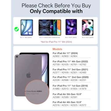 CHESONA for iPad Air 11 Inch Case with Keyboard M3/M2 (2025/2024), 7-Color Backlight, Multi-Touch Tr...