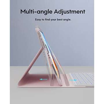 CHESONA for iPad Air 11 Inch Case with Keyboard M3/M2 (2025/2024), 7-Color Backlight, Multi-Touch Trackpad, 2 Wireless Channels, for iPad Pro 11 (4th/3rd/2nd/1st Gen) & iPad Air 5th & 4th Gen, Pink