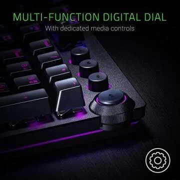 Razer Huntsman Elite Gaming Keyboard: Fast Keyboard Switches - Clicky Optical Switches - Chroma RGB Lighting - Magnetic Plush Wrist Rest - Dedicated Media Keys & Dial - Classic Black