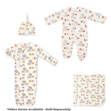 Magnetic Me Footie Pajamas 100% Organic Cotton Baby Sleepwear Quick Magnetic Fastener Sleeper Friendly Fox 9-12 Months