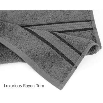 COTTON CRAFT Ultra Soft Wash Cloths - 12 Pack Charcoal 100% Cotton