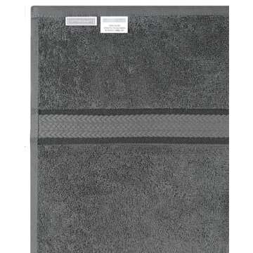 COTTON CRAFT Ultra Soft Wash Cloths - 12 Pack Charcoal 100% Cotton