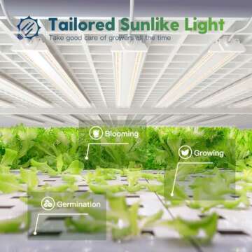 FREELICHT 4 Pack 4ft LED Grow Light, 60W (350W Equivalent), Sunlike Full Spectrum Integrated Plant L...