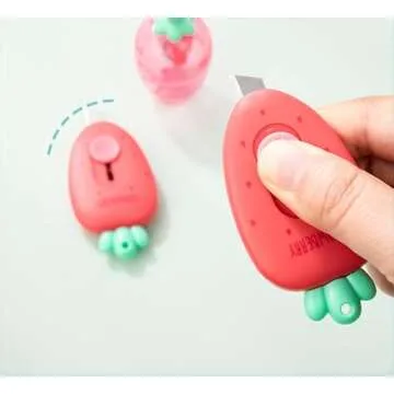 HLLMX 2 PCS Mini Box Cutter Mini Portable Utility Knive Retractable Box Letter Opener Portable Utility Knives Office School Stationery for Students Letter Small Box DIY Crafts