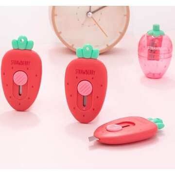 HLLMX 2 PCS Mini Box Cutter Mini Portable Utility Knive Retractable Box Letter Opener Portable Utility Knives Office School Stationery for Students Letter Small Box DIY Crafts