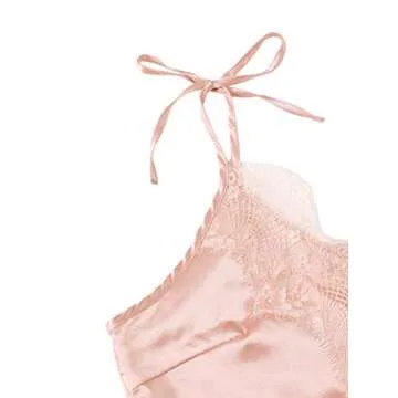 DIDK Women's Lace Trim Bralette Shorts Pajama Set