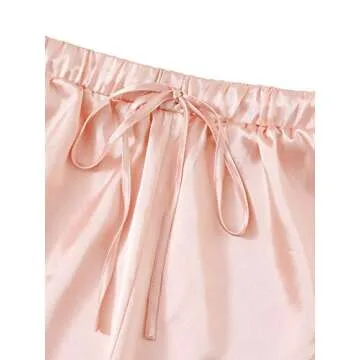 DIDK Women's Lace Trim Bralette Shorts Pajama Set