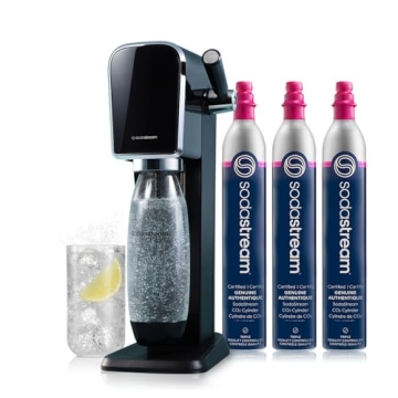 SodaStream Art Sparkling Water Maker Bundle, Black, CO2 & Bottle Set