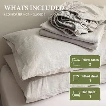Luxurious Simple&Opulence Linen Sheets King Size Set