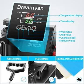 WHUBEFY 5 in 1 Heat Press for T Shirts, Mugs, & Crafts