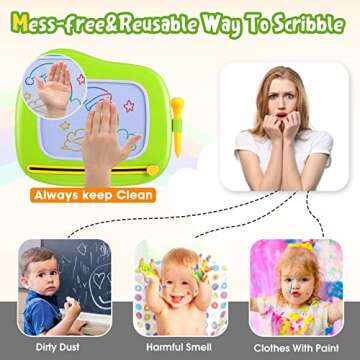 Smasiagon Toddler Toys Age 1-2 Year Old Boys Girls, Magnetic Drawing Doodle Board Pad Educational Learning Toys for 1 2 3 Year Old Boys Girls Gifts Birthday Party (Green)