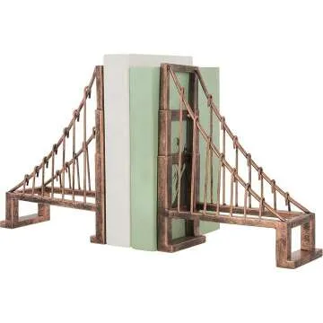 Bronze Suspension Bridge Decorative Bookends
