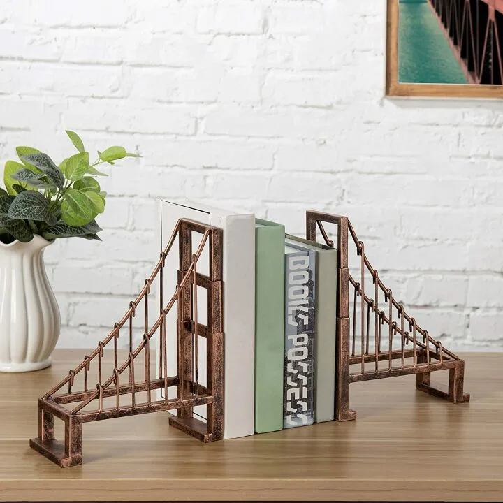 Bronze Suspension Bridge Decorative Bookends