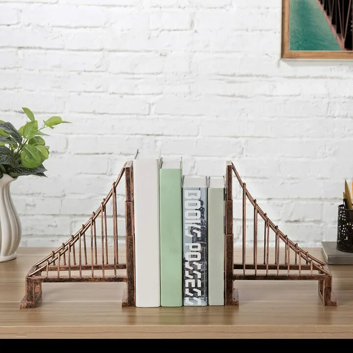 Bronze Suspension Bridge Decorative Bookends
