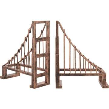 Bronze Suspension Bridge Decorative Bookends
