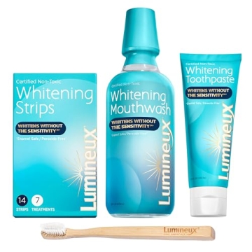 Lumineux Teeth Whitening Kit Peroxide Free Enamel Safe for Whiter Teeth Includes 7 Whitening Treatme...