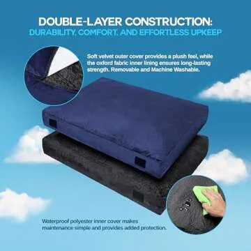 Homewell 3 x 4 Ft Crash Pad – Soft Velvet Cover Sensory Crash Pad for Kids with Durable Shock-Absorbing Foam, Machine Washable Cover, Ultimate Comfort and Safety for Kids, Adults and Pets (Blue)
