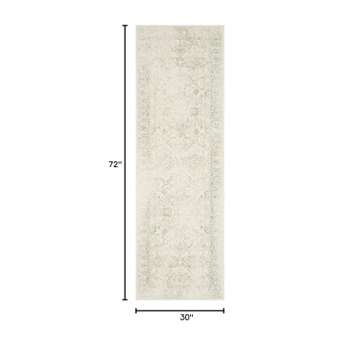 SAFAVIEH Adirondack Collection Runner Rug - 2'6" x 6', Ivory & Sage, Oriental Distressed Design, Non...