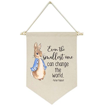 Even the Smallest One Can Change the World -Canvas Hanging Flag Banner Wall Sign Decor Gift for Baby...