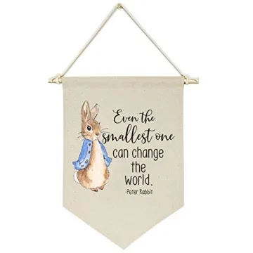 Even the Smallest One Can Change the World -Canvas Hanging Flag Banner Wall Sign Decor Gift for Baby...
