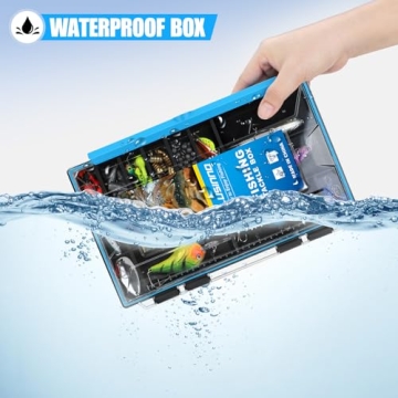 Plusinno Waterproof Fishing Tackle Box - Organizer with Dividers
