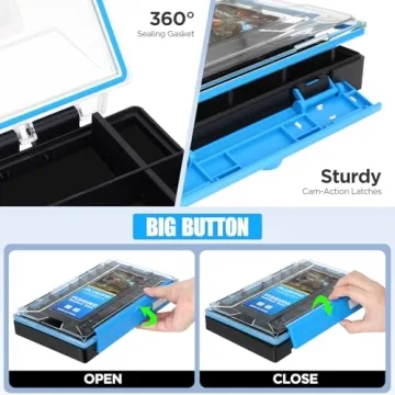 Plusinno Waterproof Fishing Tackle Box - Organizer with Dividers