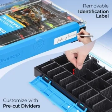 Plusinno Waterproof Fishing Tackle Box - Organizer with Dividers