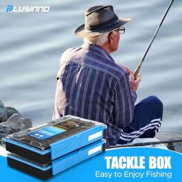 Plusinno Waterproof Fishing Tackle Box - Organizer with Dividers