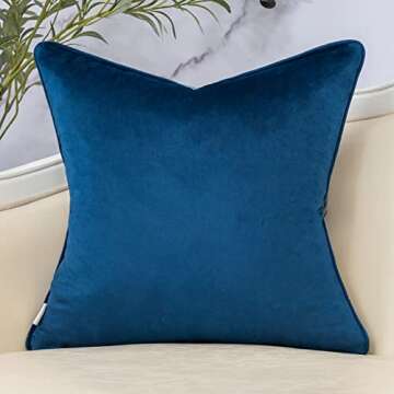 Yangest Blue Leaf Rectangle Pillow Cover Cut Velvet Cushion Cover Luxury Modern Pillowcover for Couc...