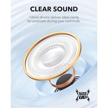 Soundcore K20i by Anker, Semi-in-Ear Earbuds, Bluetooth Wireless, 36H Playtime, Fast Charge, Clear Sound, Comfortable Fit, ENC 2-Mic Clear Calls, Custom EQ, IPX5, Bluetooth 5.3, App Control