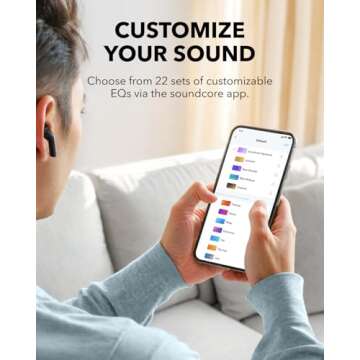 Soundcore K20i by Anker, Semi-in-Ear Earbuds, Bluetooth Wireless, 36H Playtime, Fast Charge, Clear Sound, Comfortable Fit, ENC 2-Mic Clear Calls, Custom EQ, IPX5, Bluetooth 5.3, App Control