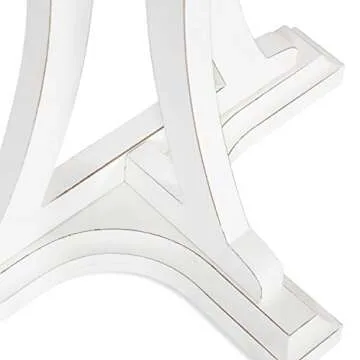 Kate and Laurel Linsley Farmhouse Half Moon Console Table, 30 x 15 x 31, Rustic Brown and White, Charming Rustic Table for Storage and Display