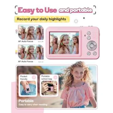 MEETRYE FHD 1080P Kids Camera with 48MP and 18X Zoom