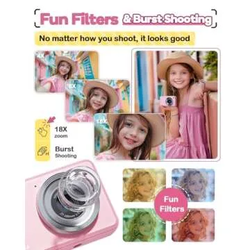 MEETRYE FHD 1080P Kids Camera with 48MP and 18X Zoom
