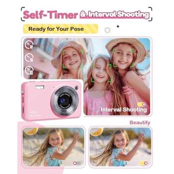 MEETRYE FHD 1080P Kids Camera with 48MP and 18X Zoom