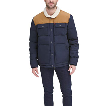 Levi's Quilted Puffer Jacket with Sherpa Collar