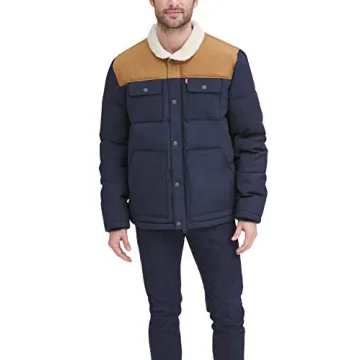 Levi's Quilted Puffer Jacket with Sherpa Collar