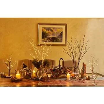 Hairui Lighted Twig Birch Branch with Fairy Lights 30IN
